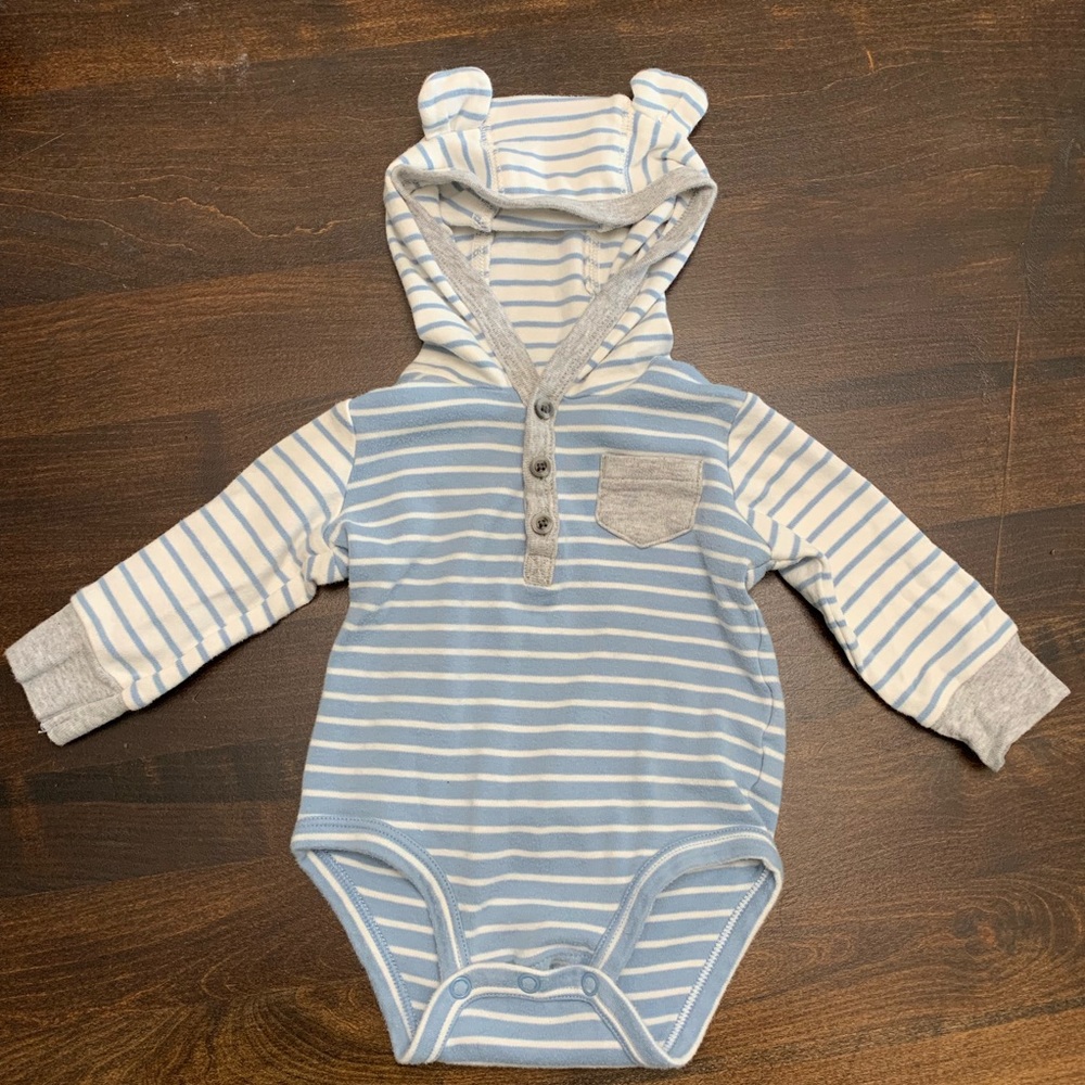 Carters Long Sleeve Onesie with Ears (6M)